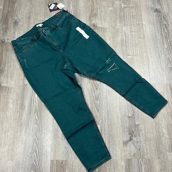Ava & Viv Women's Plus Size Green High-Rise Ankle Jeans - Size 18W - NWT - Picture 15 of 15